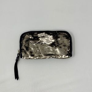 CATERINA LUCCHI silver & black sequin clutch